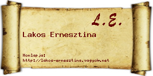 Lakos Ernesztina névjegykártya